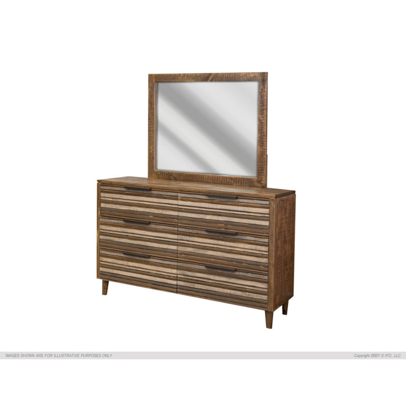 Keasya Solid Wood 61.5'' W 6 - Drawer Dresser