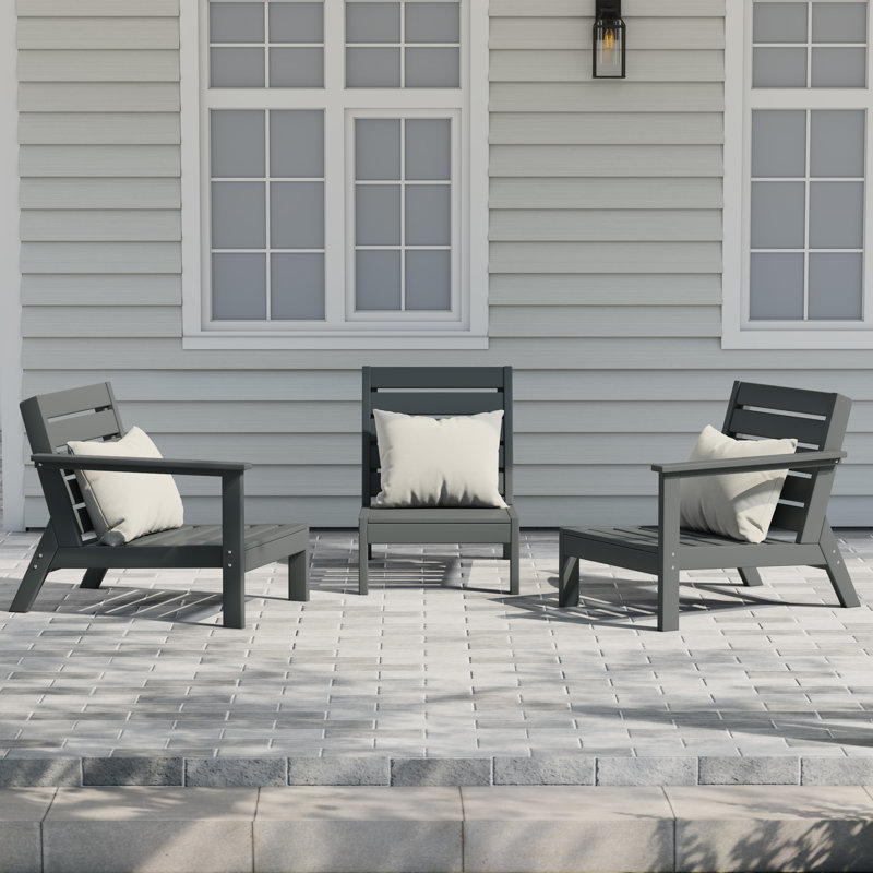 3-Piece Deep Seating Set, Gray