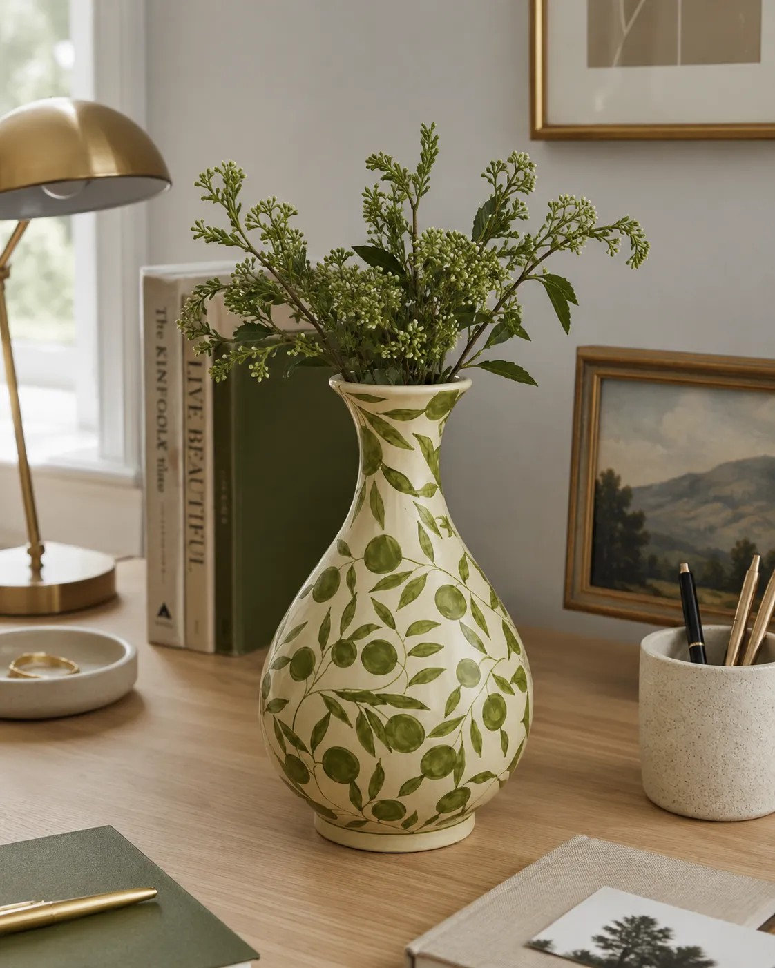Olivia Sage Green Vase Large, Small, Sage Green