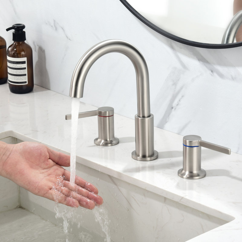 Widespread Bathroom Faucet, Brushed Nickel