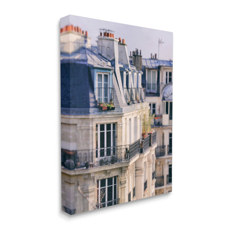 "Parisian Architecture Bâtiments", art mural par Carina Okula, L 16 po x H 20 po, Toile tendue