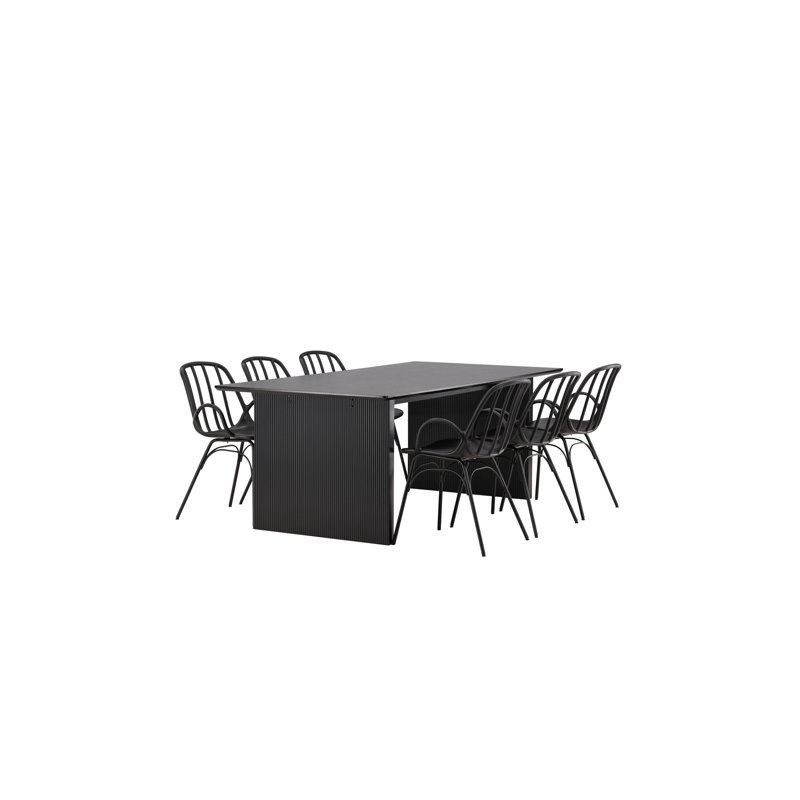 Lansdale 6 - Person Dining Set, Black, Black