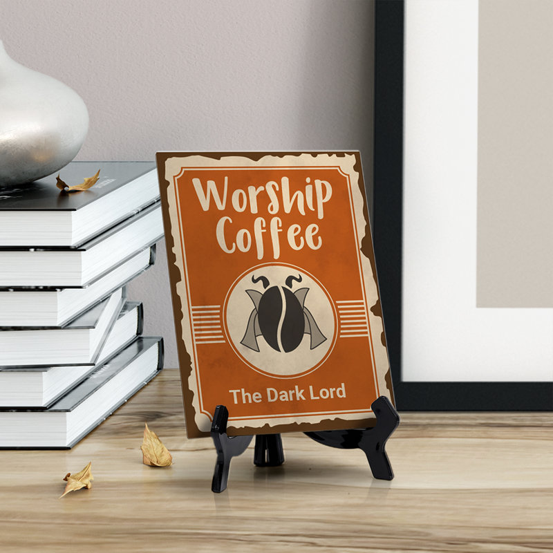Enseigne de table «Woration Coffee the Dark Lord»