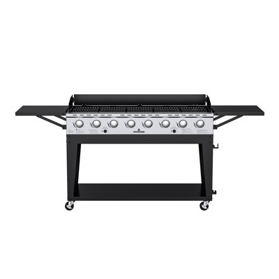 LOUAORIS 8-Burner Propane Gas Grill,96,000 BTU Outdoor Stainless Steel BBQ 755 SQ.IN., Foldable Side Table, Electronic Ignition, Cast Iron Grates, Pull-Out Grease Tray, Outdoor & Backyard Party