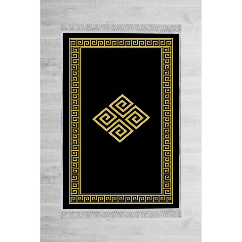 Luxurious Velvet Area Rug (4.6 x 7.2 ft), 100% Antibacterial Fabric, Non-Slip Cotton Backing, Pile Height: 0.4 in | Machine Washable, 3D Digital Print Design | Perfect for Living Room & Bedroom Decor, Soft & Durable