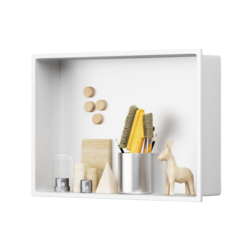 8 po X P 12 po H x 4 po D Shampoo - Savon standard double niche en noir mat, Blanc