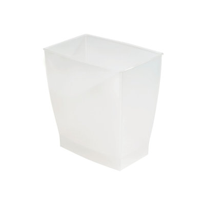 Small Plastic Bathroom Trash Can, Slim Rectangle Garbage Bin(Clear Frost)