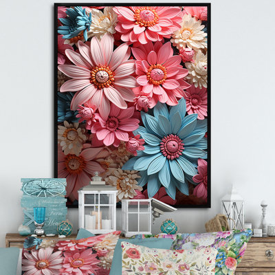 Harmonie de marguerites roses I - impression