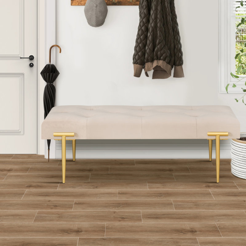 Banc rembourré en velours Dumisani