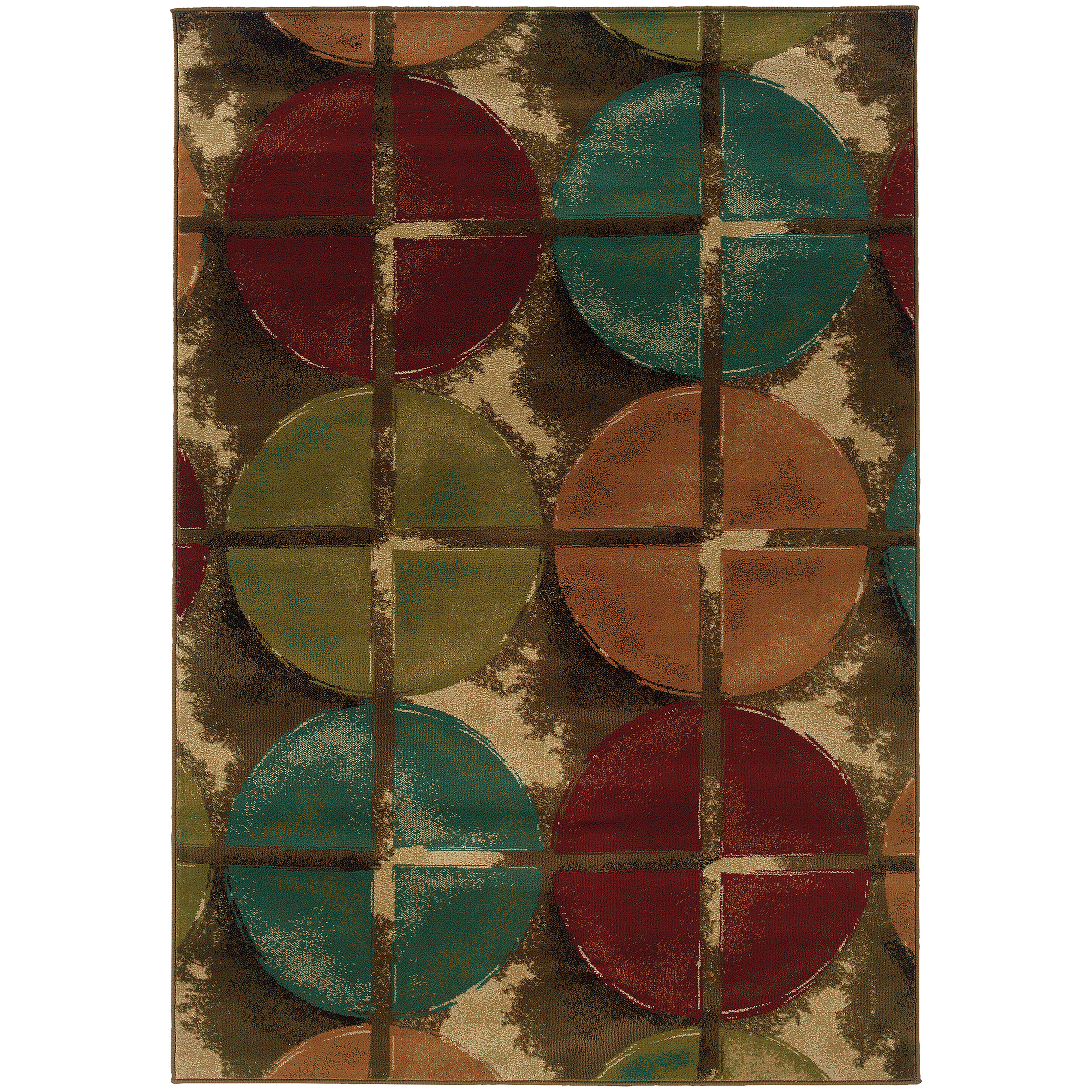 Winston Porter Cavanagh Geometric Brown/Teal Area Rug & Reviews | Wayfair