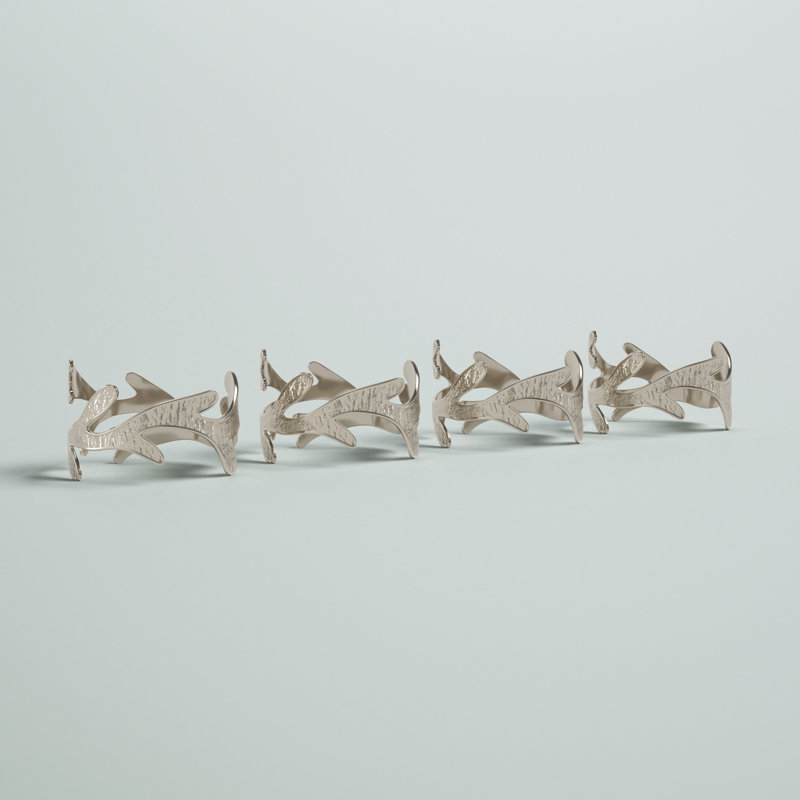 Ensemble de 4 rondelles de serviette 4 pièces, Argent