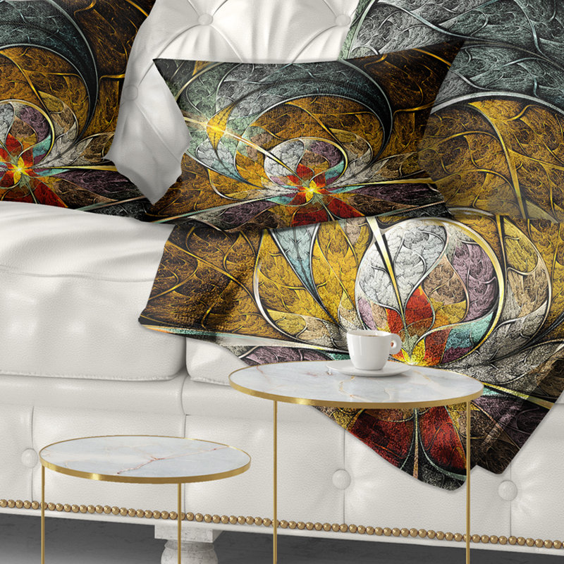 Coussin lombaire à fleurs, symétrique digitale