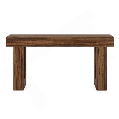 63" Long Farmhouse Console Table, Rustic Brown Rectangular Sofa Table Behind Couch, Wood Grain Entryway Hallway Table For Living Room, Dining Room