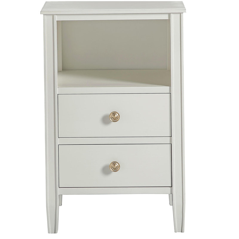 Winston 2-drawer storage Nightstand, Antique White