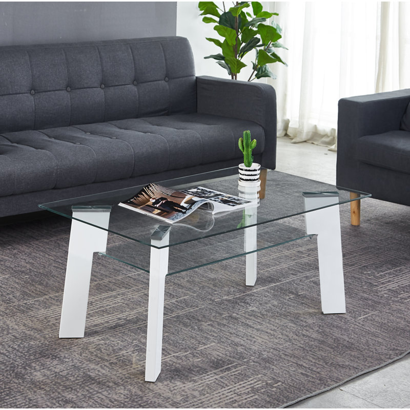 Corsaut Four Leg Coffee Table with Storage