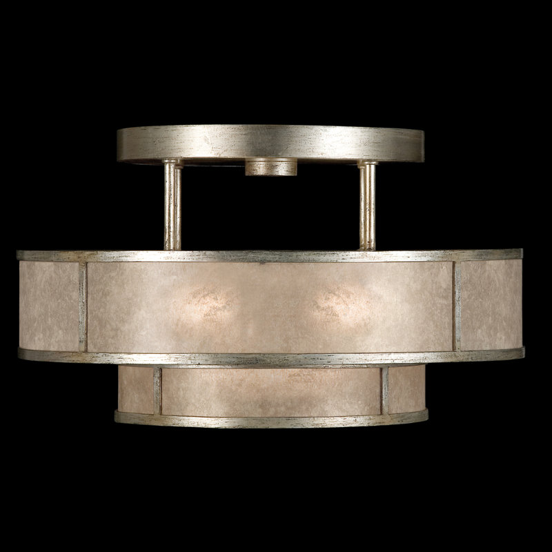 Plafonnier semi-encastré 24 po singapour moderne, Argent