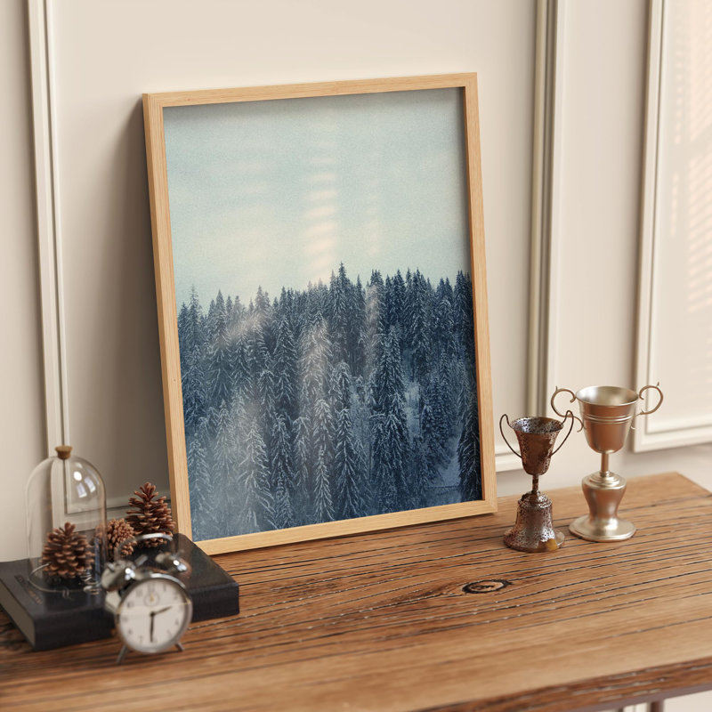 «Woodland Nursery Decor aérienne hiver pin forêt nature petit décor œuvre d'art moderne», Naturel, H 14 po x l 11 po