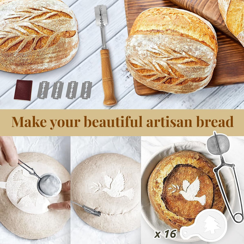 Sourdough Starter Kit, Bread Proofing Baskets