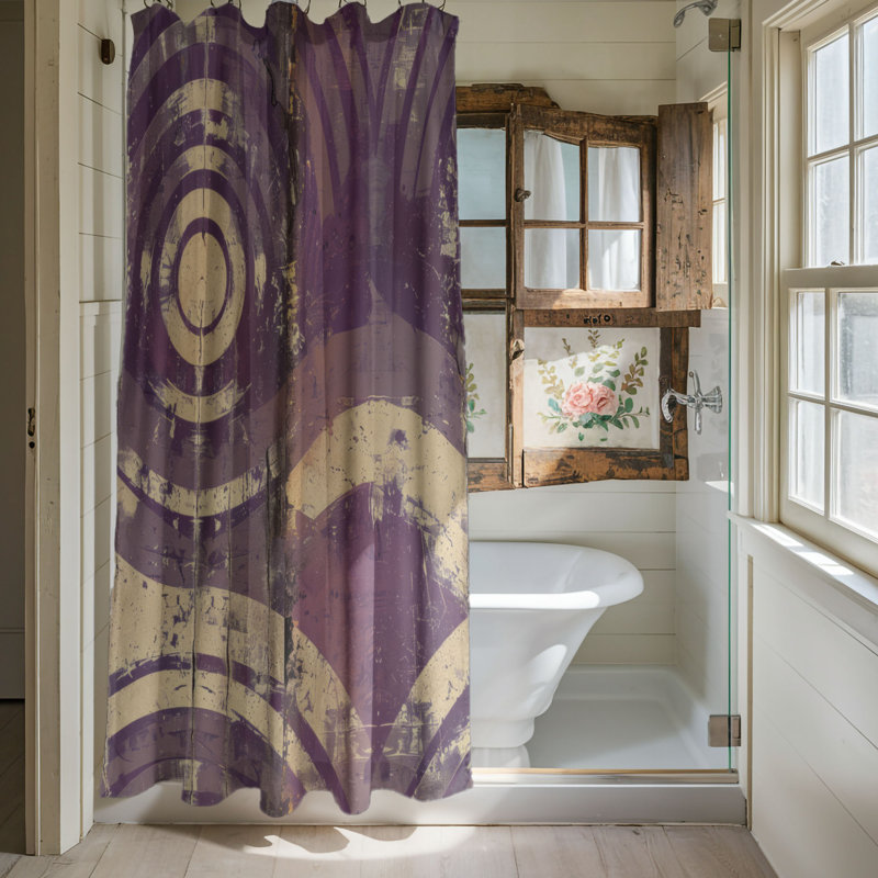 Rideau de douche mauve vieilli de qualité supérieure, H 74 po x l 71 po