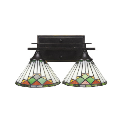 Womack 2-Light Dark Granite Bath Bar