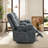 Kyrene 80.7" Wide Modern Manual Reclining Loveseat Sofa With Center Console, Cup Holders & Storage - Plush Fabric Theater Seating-123333292