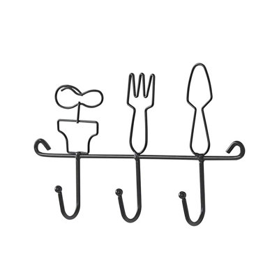 Metal Wall Organizer with Key Hooks