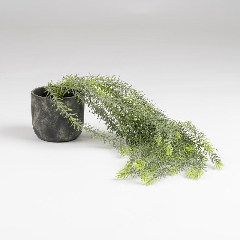 43cm Faux Trailing Plant in Rustic Cement Pot