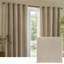 Heavy Chenille Polyester Room Darkening Eyelet Curtain Panel Pair-113969083-113969080