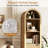 67" Tall narrow Arched Bookcase With Fluted Door,slim Storage Cabinet For Living Room, Office, Bedroom-1464653409