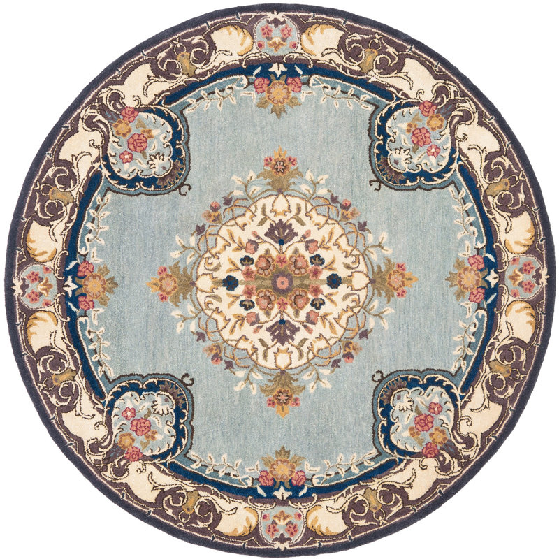 Tapis oriental en laine touffeté à la main Molter Bergama, Rond 8 pi