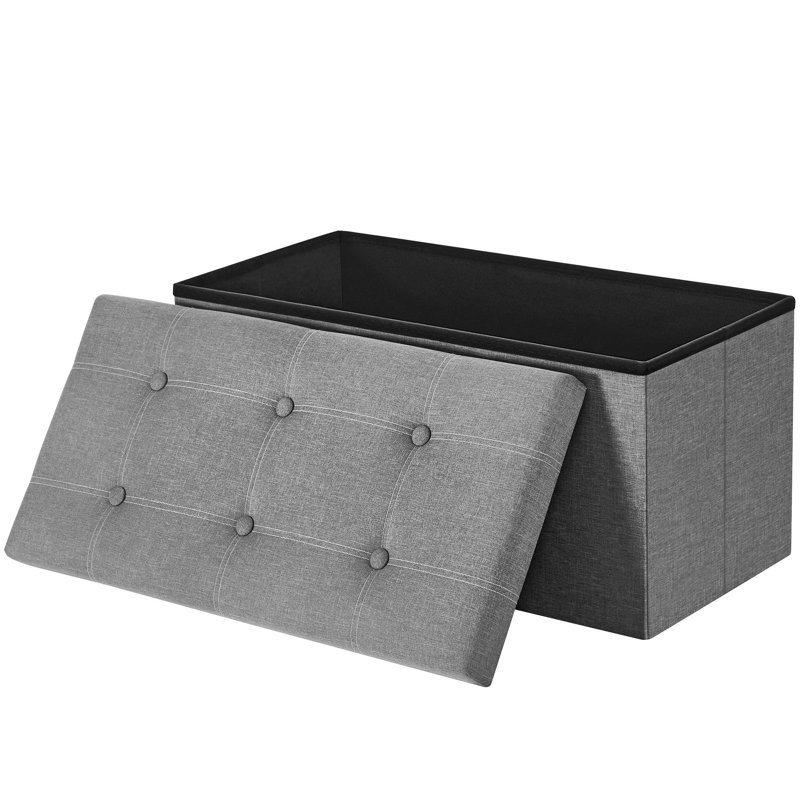 Ottoman Storage Bench, Light Gray