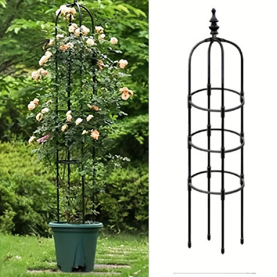 Treillis de jardin pour plantes grimpantes, tuyau antirouille avec support de plante en pot robuste enduit de plastique pour jardin
