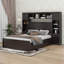 Lit double en bois avec armoire tout-en-un, tablette et prises, lit gigogne simple-80305755