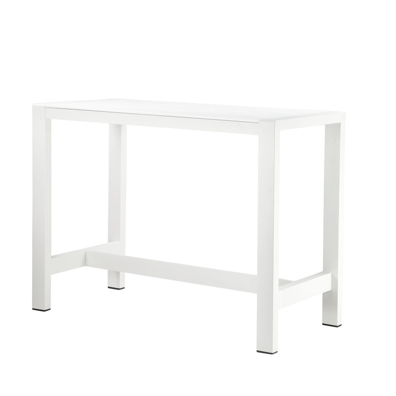 Betty 7-Piece Patio Bar Dining Set with Poly Resin Seating and Rust Free Aluminum Frame in White, White, White