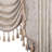 Elegant Swag Valance with Tassels, Beige Jacquard Waterfall Valance, Window Treatment 1 Panel-110808804