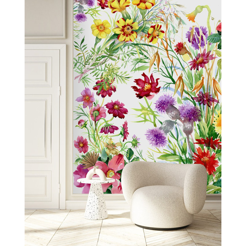 Peel & Stick Floral Wall Mural, 8.33' W x 8.33' L