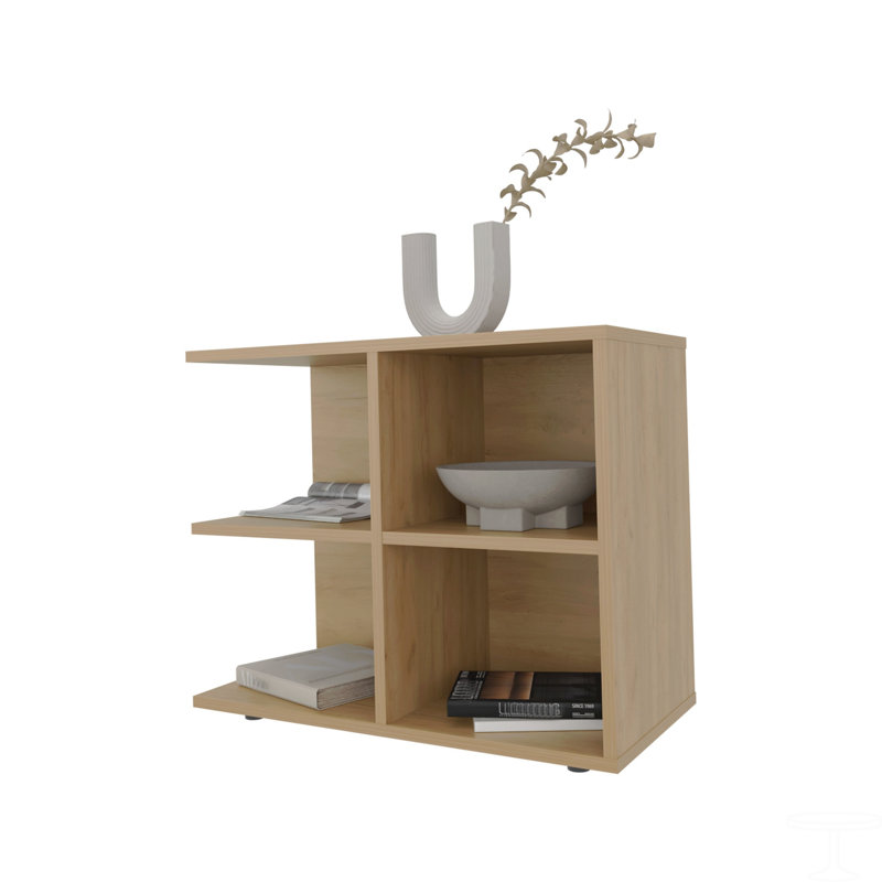 Table d'appoint avec rangement ouvert et 4 tablettes