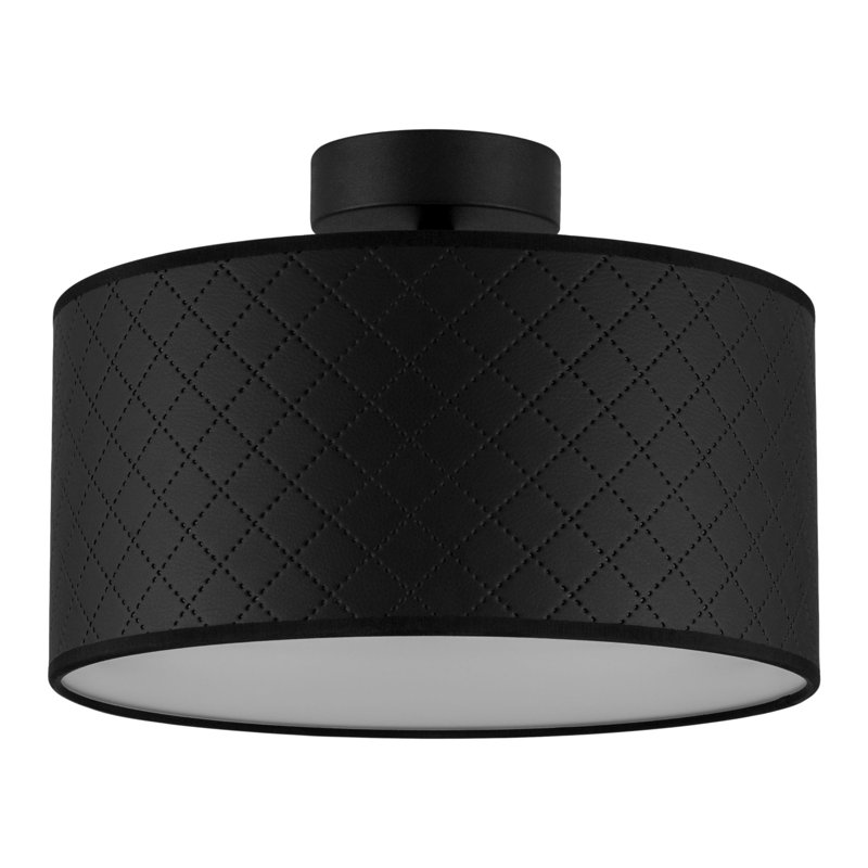 Trece Fabric Flush Mount, Black, 20cm H x 30cm W x 30cm D