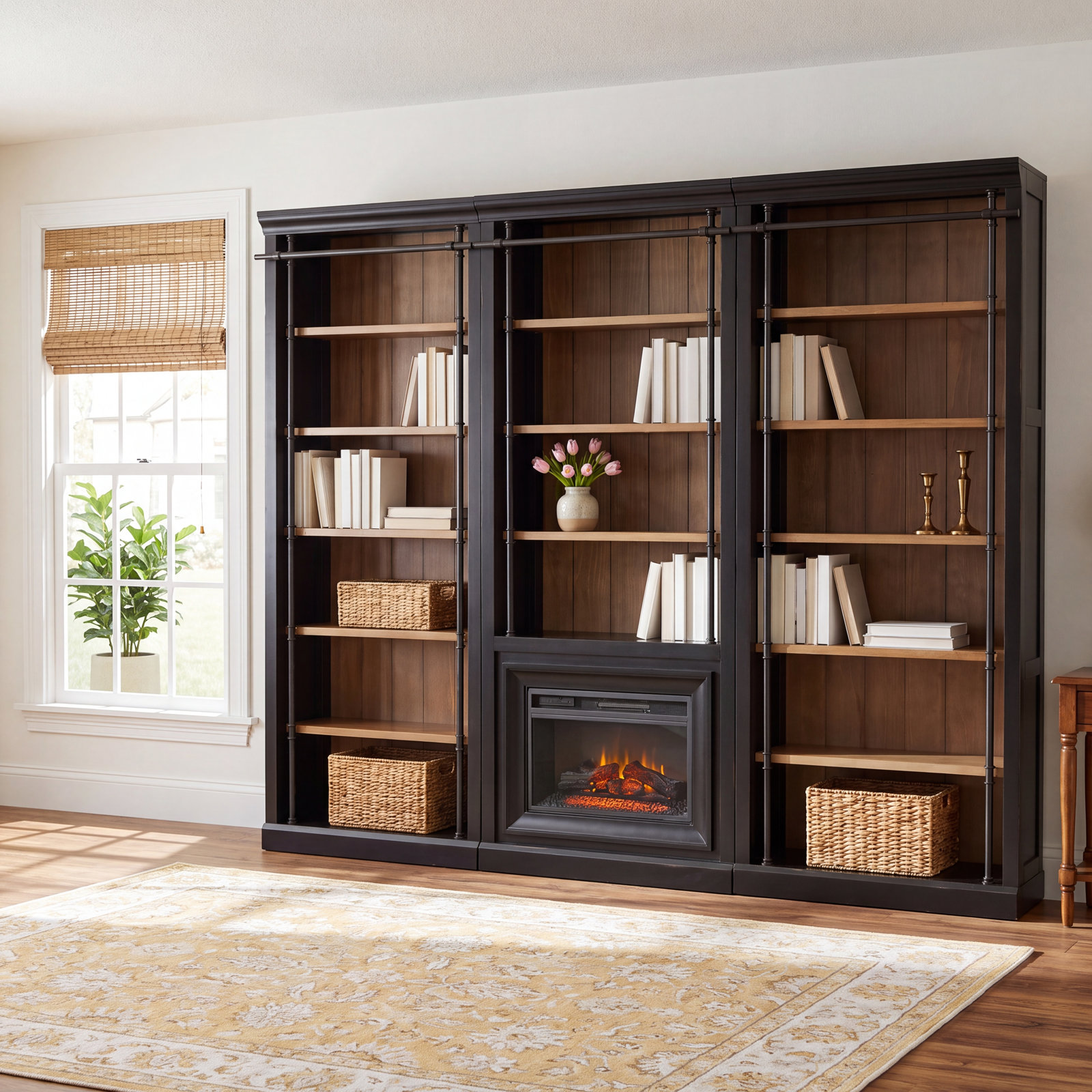 Frye Bookcase Electric Fireplace