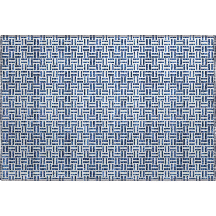 Premium Machine Washable Prisco Navy Rug