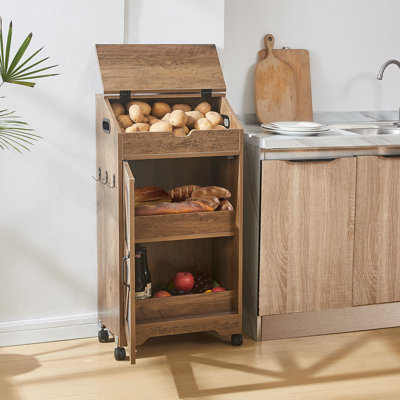 Bacs de rangement mobiles pour oignons et pommes de terre, armoire de rangement à roulettes, organisateur de cuisine ventilé, chariot mobile à roulettes, panier à fruits et légumes