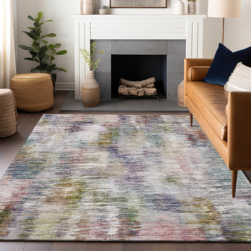 Premium Machine Washable Prisco Plum Rug, Rectangle 8' x 10'