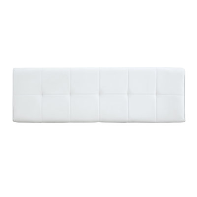 Banc de salle à manger pour 2-3 personnes, banc rembourré en cuir de qualité supérieure, coussin éponge à haute résilience, poutre en métal renforcée au centre du coussin, pieds arqués galvanisés (blanc, ensemble de 1)