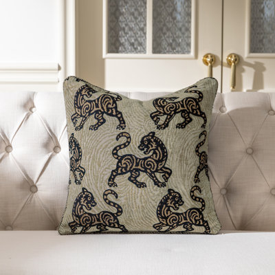 1-Piece Kirin Motif Chenille Throw Pillow Cover 20"x20" for Sofa Couch Chair Living Room Bedroom