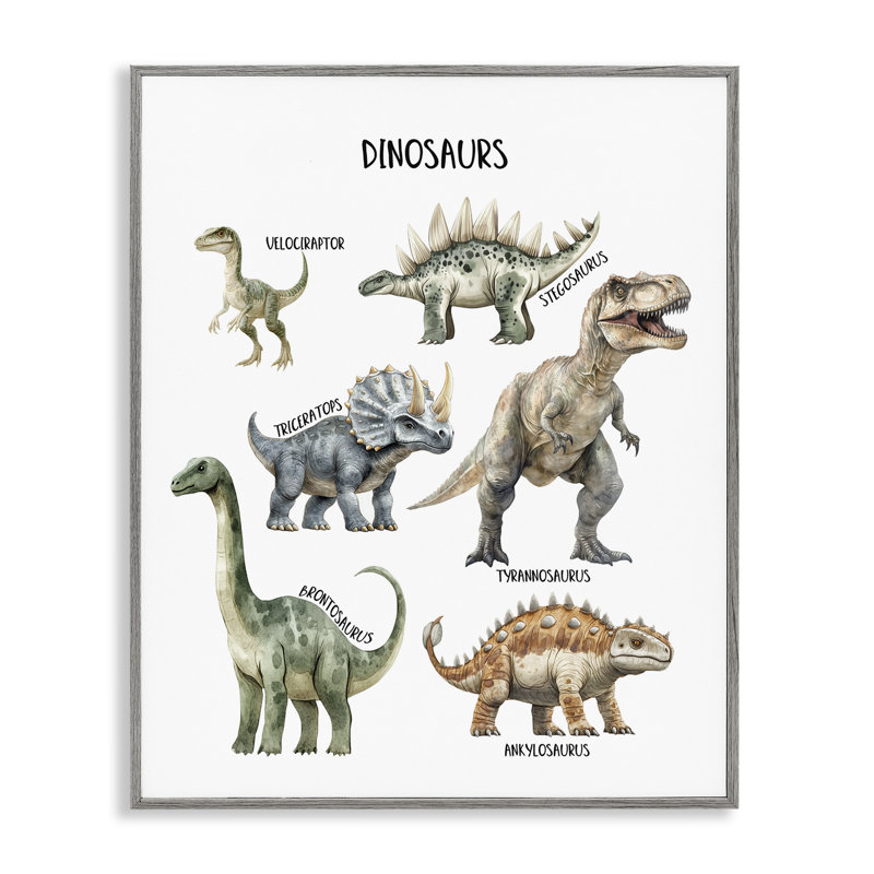 Giclée encadrée, rencontrée par les dinosaures, Estampe numérique Farmhouse, H 14 po x l 11 po