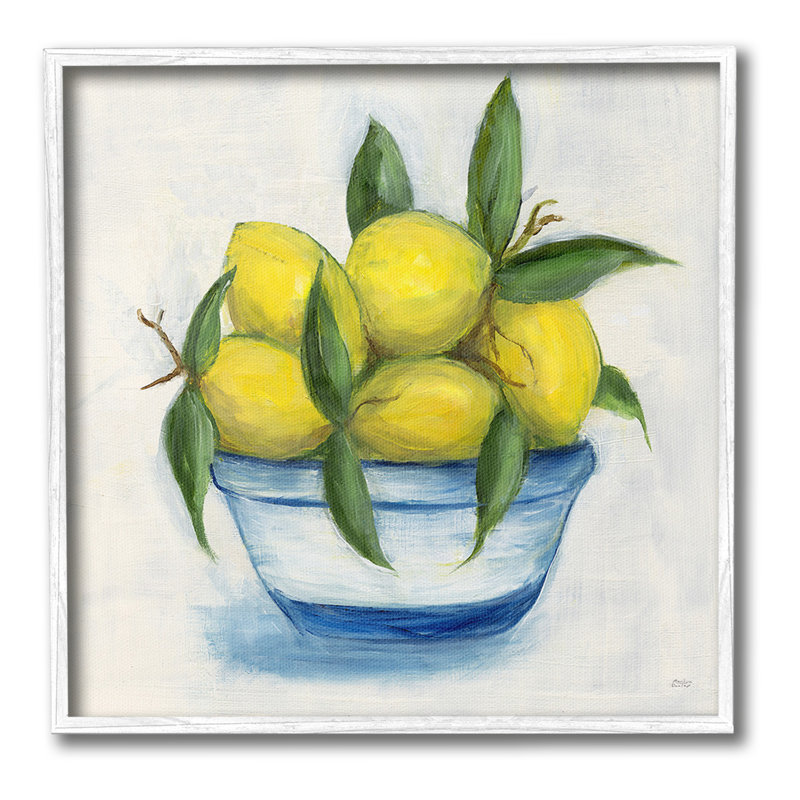 Citrons traditionnels, art numérique par estampe numérique par Marilyn Dunlap, Giclée encadrée blanc bord de mer
