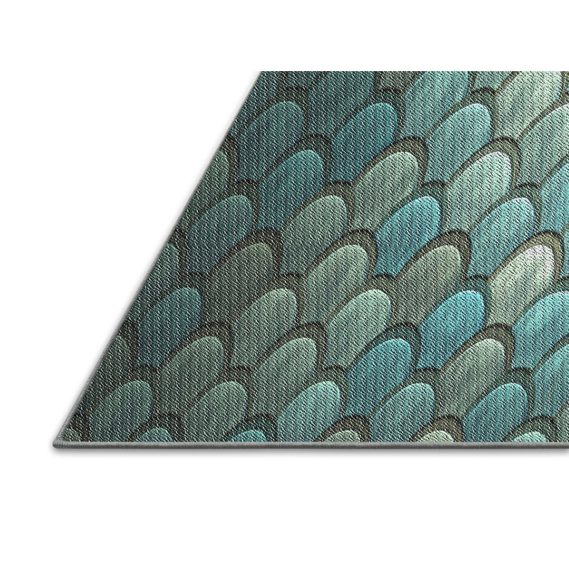 Tapis de zone brun clair à motif, Rectangle 5 pi x 7 pi