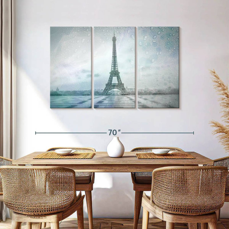 Lilie Eiffel Tower Rainy Day, 36" H x 57" W
