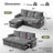 L-shape 81" Wide Space-Saving Sleeper Sofa Upholstered Pull-out Sofa Bed-530708305