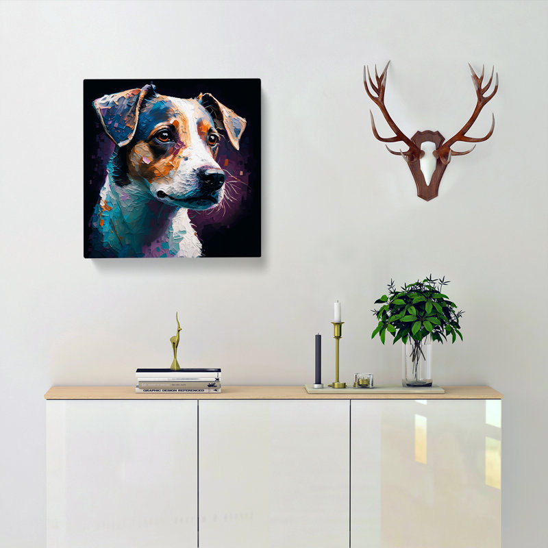Jack Russell Palette Knife Painting - Wrapped Canvas